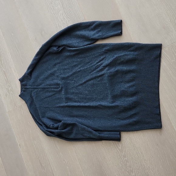 Recycled Cashmere Quarter Zip Dress - Forest Green - Picture 4 of 5